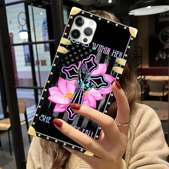 Compatible with iPhone 12 12 Pro Case, Praying Cross Hands Luxury Golden - Image 6