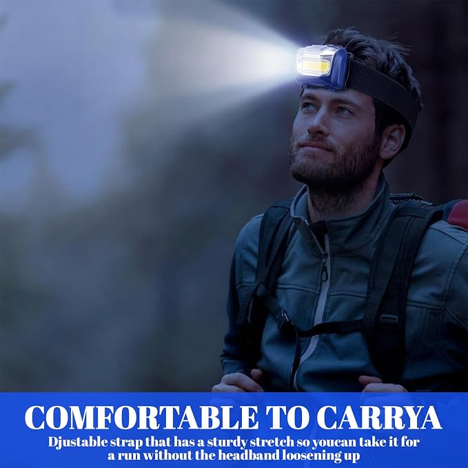 Macarrie LED Headlamps IPX4 Waterproof 3 Modes Headlamp Flashlight Bright Head - Image 4