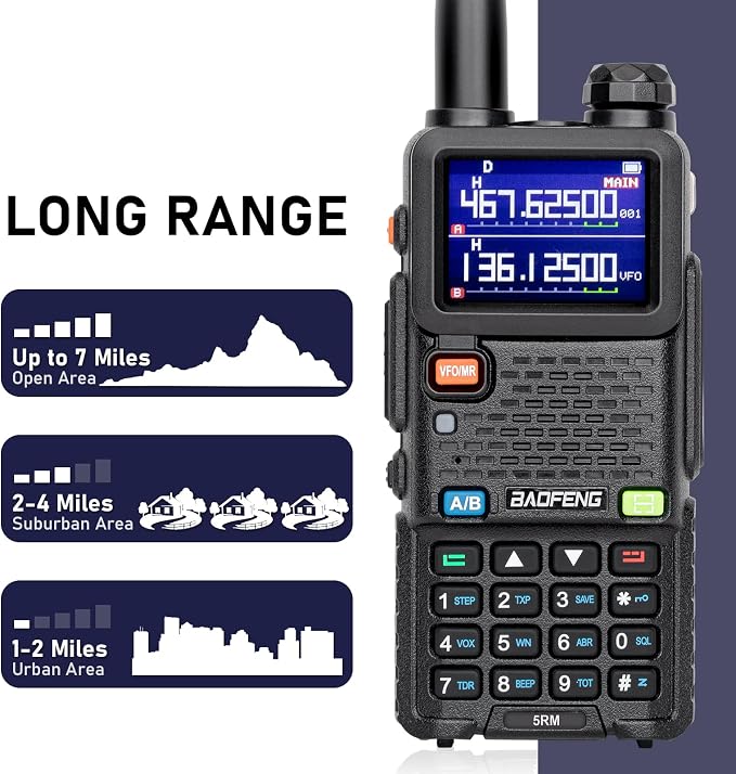 BAOFENG 5RM 10W Ham Radio Handheld Long Range Two Way Radio, NOAA Weather - Image 5