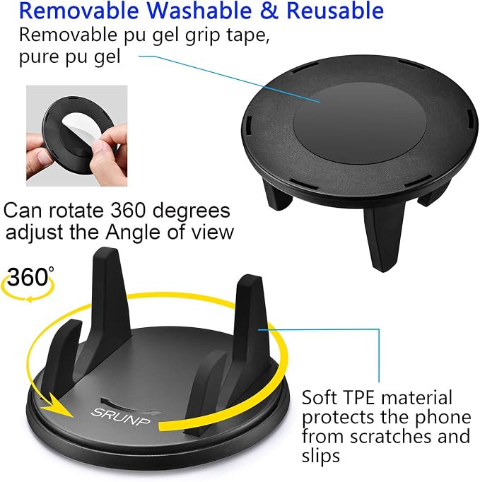 SRUNP Car Phone Mount with Three-Point Support - Image 4