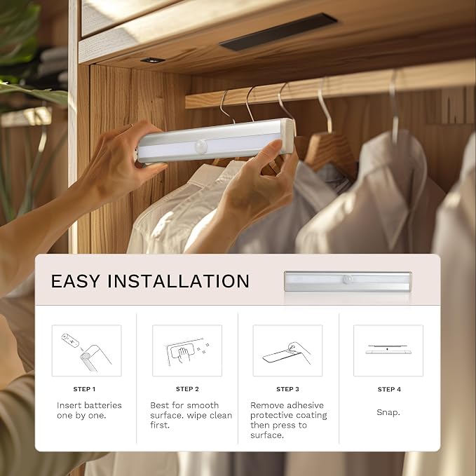 6 Pack Motion Sensor Lights, 10 LED Closet Battery Operated Lights, Stick-On - Image 6