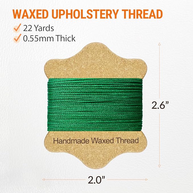 VONEEDL Upholstery Repair Kit: Waxed Sewing Thread & Heavy Duty Needles - Image 3