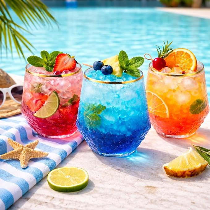 Oojami 40 count Diamond 12 Ounce Cups Unbreakable Stemless Plastic Wine - Image 8