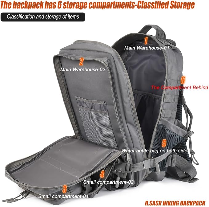 45L Tactical Backpack for Men Women, Military Assault Pack - Image 4
