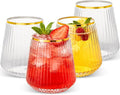 Goodluck 36 Pack 12oz Stemless Plastic Wine Glasses – Clear Ribbed Cups by GoodLuck