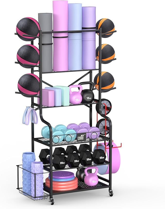 Mythinglogic Yoga Mat Storage Racks, Home Gym Storage Rack by Mythinglogic