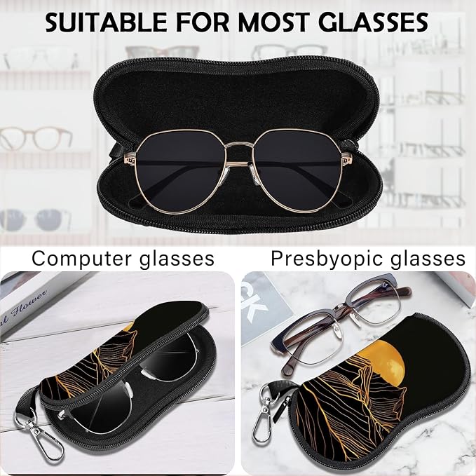 Glasses Case Sunglasses Eyeglass Soft Case Zipper Light Neoprene Pouch - Image 3
