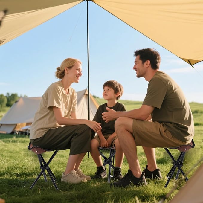Travel Folding Camping Stool, 14.6 inches Lightweight Outdoor Tripod Chair and - Image 2