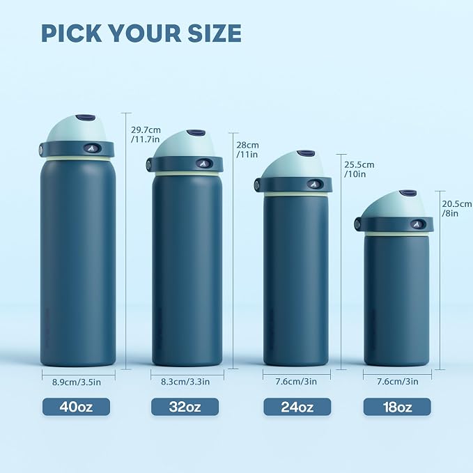 POWCAN 32 oz Insulated Water Bottle: 2-in-1 Lid - Image 8