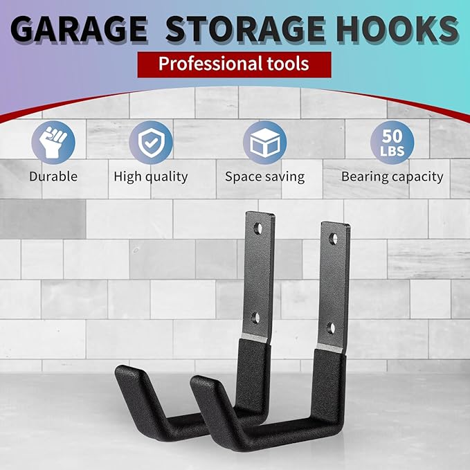 Heavy Duty Wall Mount Hooks, Utility Hooks, Tool Organizer - Image 4