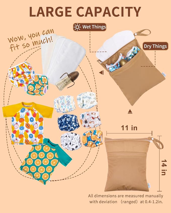 babygoal Wet Bags 3 Pack, Waterproof Travel Dry Bags - Image 3