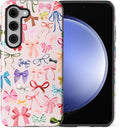 for Samsung Galaxy S23 Plus Case, HL2 Aesthetic Color Bow Tie Hybrid 2 Layer by Unknown