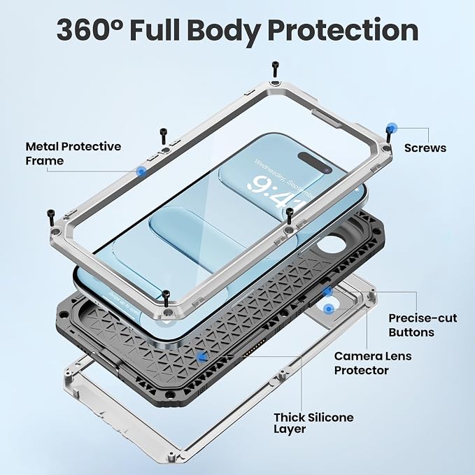 Mitywah Waterproof Case for iPhone Air, Military Grade Rugged Metal Case - Image 5