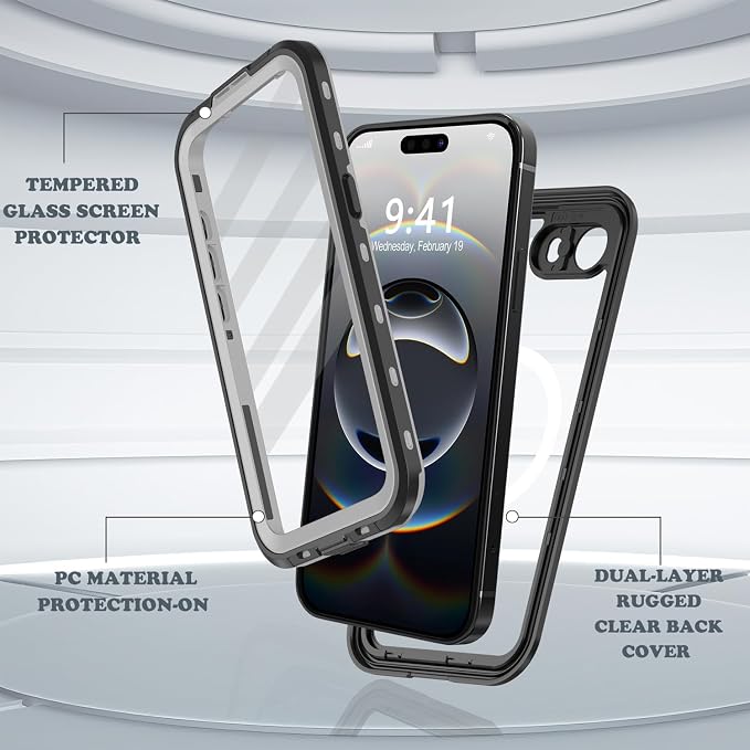 for iPhone 16e Case Waterproof, Full-Body Hard Case Built-in - Image 5