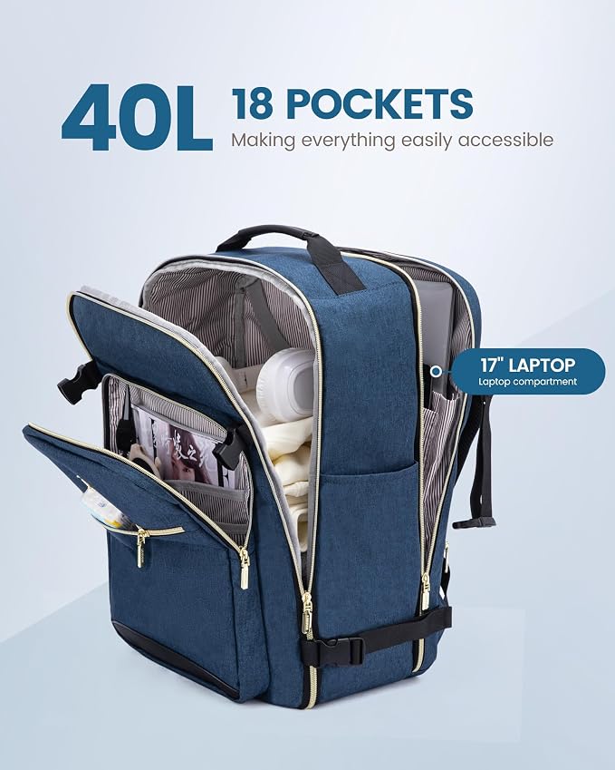 LOVEVOOK Travel Backpack for Women & Men 40L, Airline Approved Carry On - Image 3