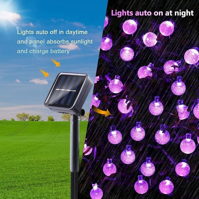 Toodour Solar String Lights Outdoor, 36ft 60 LED Globe String Light - Image 4