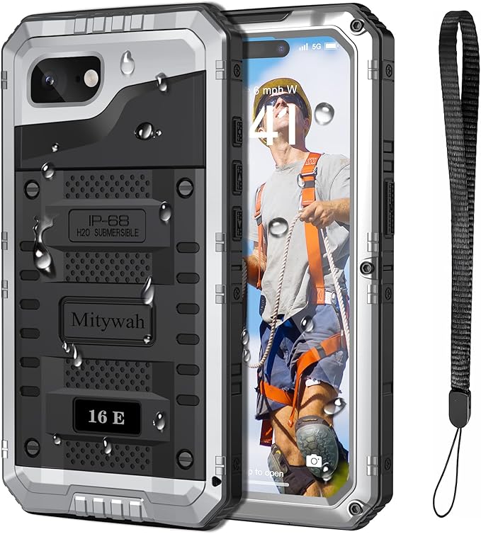 Mitywah Waterproof Case for iPhone 16e and for iPhone 17e, Shockproof Heavy by Mitywah