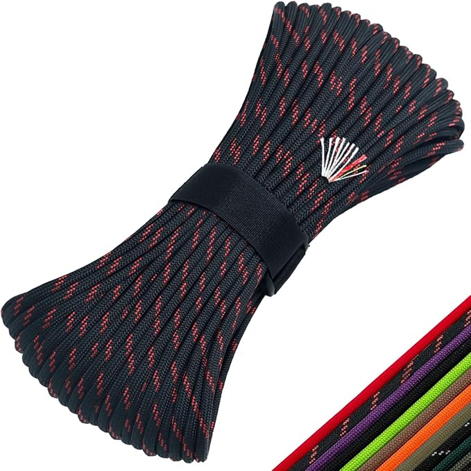 Survival Paracord 550 Fire Paracord Survivor Cord Nlyon Rope 10 Strands US by KOKKOYA