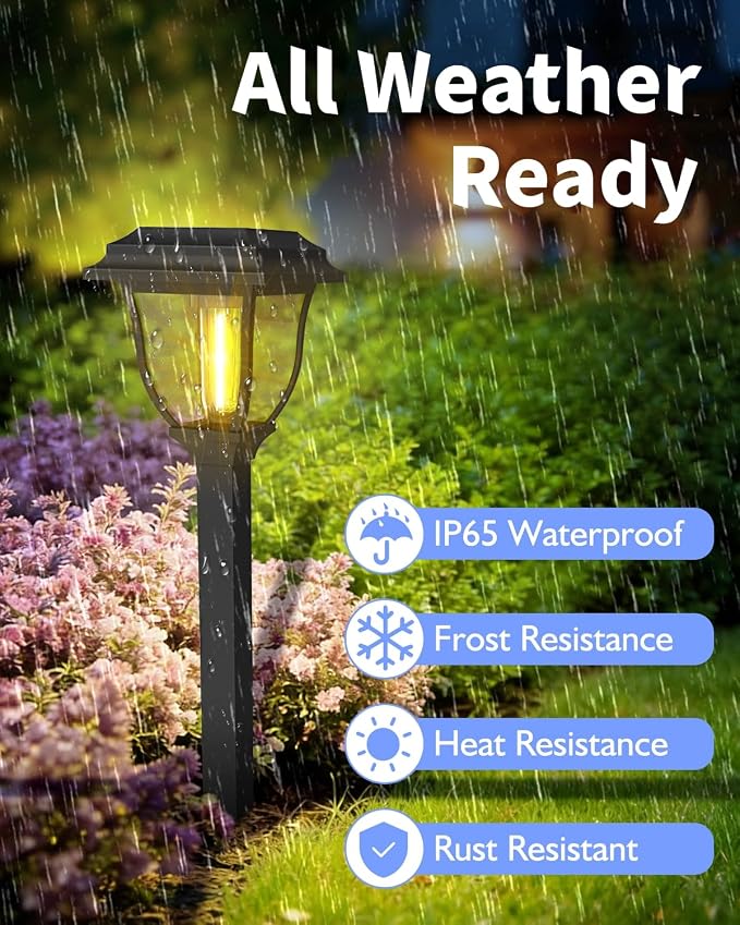 Solar Pathway Lights 12 Pack Mini Outdoor 3000K Bright Auto On/Off Solar Garden - Image 7