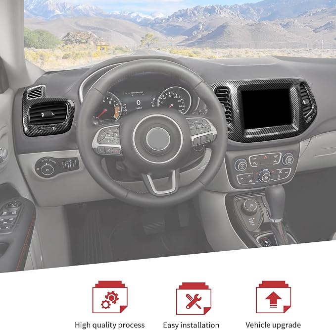 JeCar 3pcs Carbon Fiber Dash Vent Cover Trim Kit - Image 4