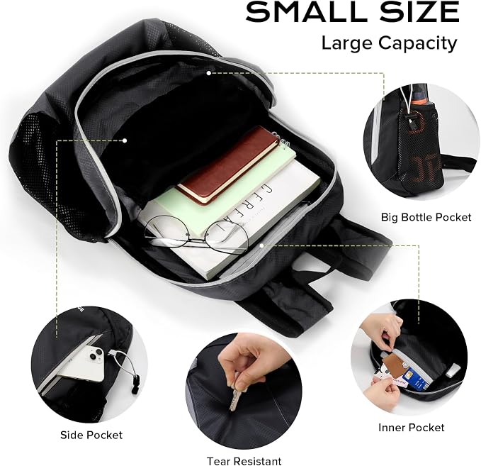 VPBAGE 15L Water-resistant Hiking Daypack, Small Backpack Travel Outdoor - Image 3