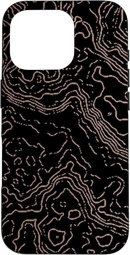 Topography Black & Brown Abstract Pattern Topographic Map Case by Unknown