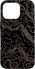 Topography Black & Brown Abstract Pattern Topographic Map Case by Unknown