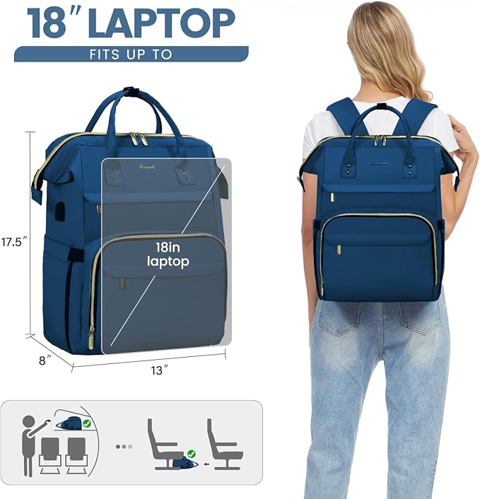 LOVEVOOK Laptop Backpack for Women, 18 Inch Professional Womens Travel Backpack - Image 5