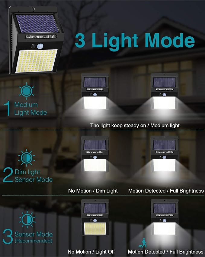 16 Pack Solar Lights Outdoor, 3 Modes/100LED Wireless IP65 Waterproof Solar - Image 4
