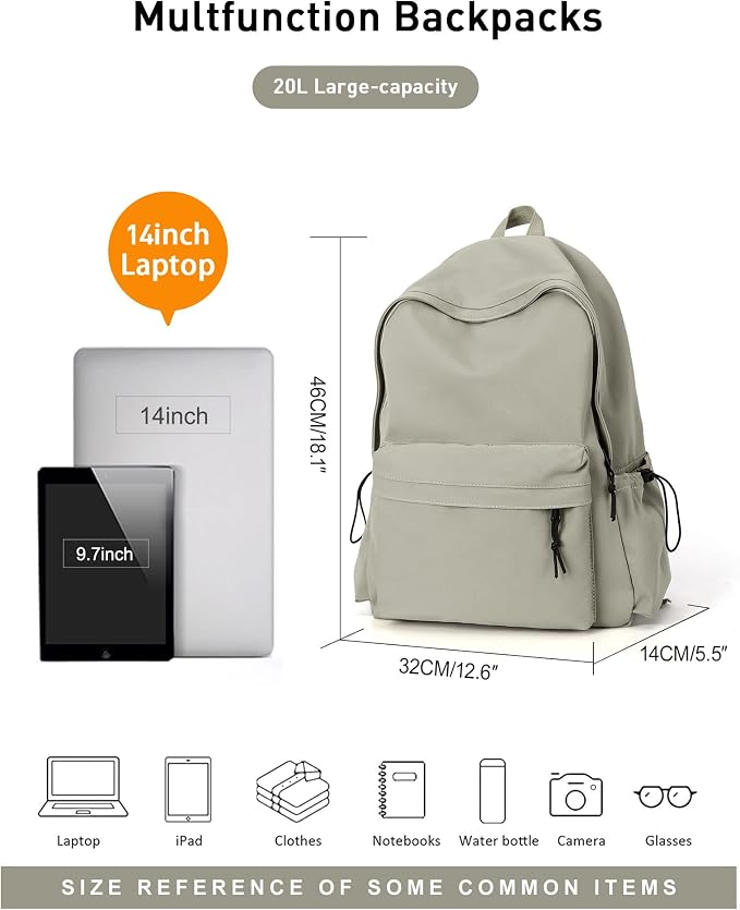 BJLFS Green School Backpack for Girls Water Resistant High School Book Bag - Image 4