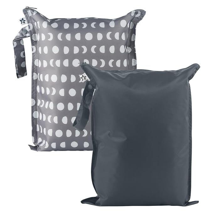 Tiny Twinkle Mess Proof Wet Bags | 2-Pack Reusable Waterproof Wet Bags by TinyTwinkle