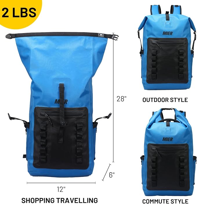 MIER Dry Bag Waterproof Backpack 30L Dry Sack Heavy Duty Roll-Top Closure - Image 5