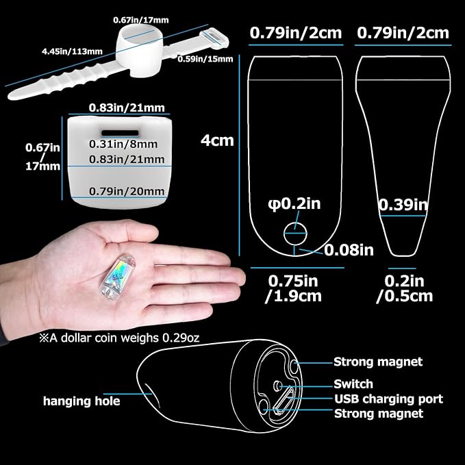 USB Mini LED Lantern, 2 Pack Waterproof EDC Keychain LED Flashlight - Image 4