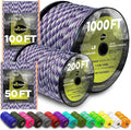 TECEUM 5/32" Paracord Rope 1000 – 1000ft / 200ft / 100ft / 50ft – Tactical by TECEUM