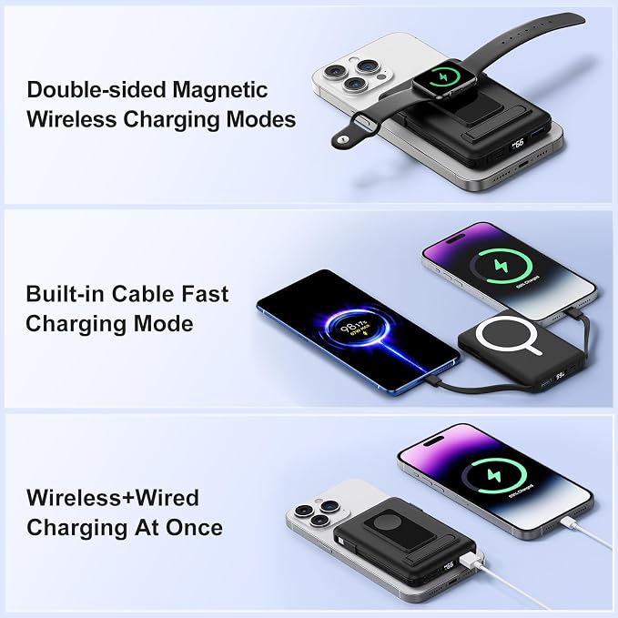 Magnetic Portable Charger, 10000mAh Wireless Power Bank - Image 7