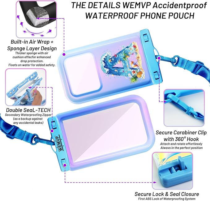 Personalized Initial Waterproof Phone Pouch Case - Image 3