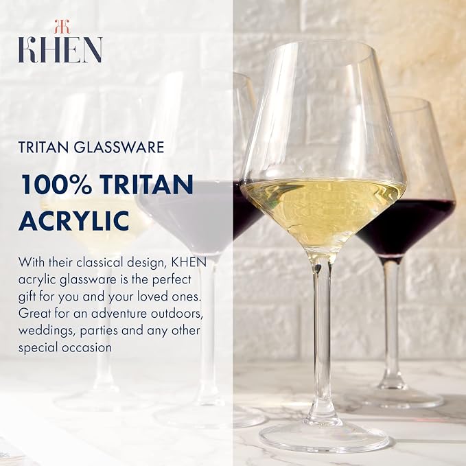 European Style Plastic Crystal Unbreakable Stemless Wine Glasses | Set of 6 | - Image 2