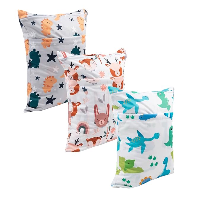 babygoal Wet Dry Bags for Baby Cloth Diapers, Washable Travel Bags, Gym Bag for - Image 4