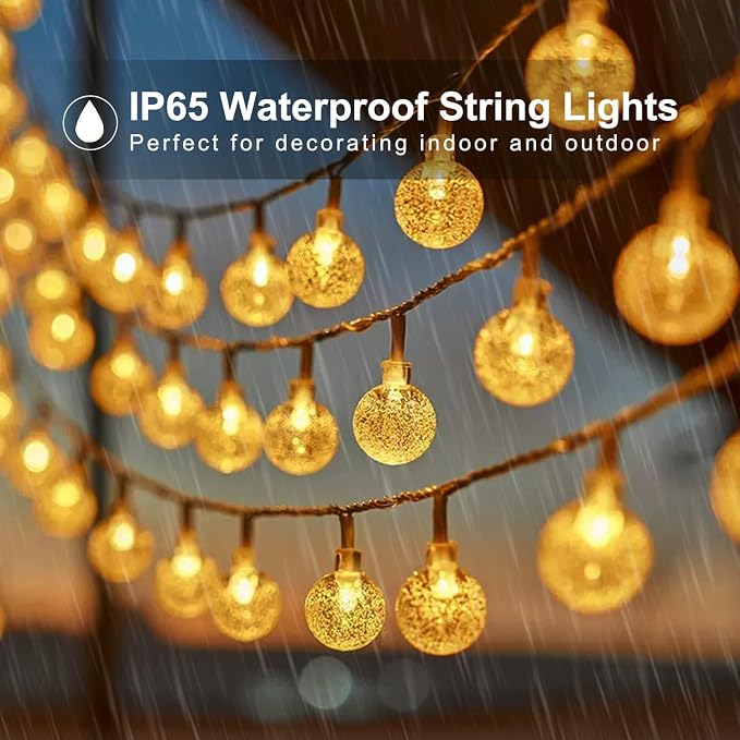 Jedavai Solar String Lights Outdoor 2 Pack 200 Led 80FT Warm White Crystal - Image 7