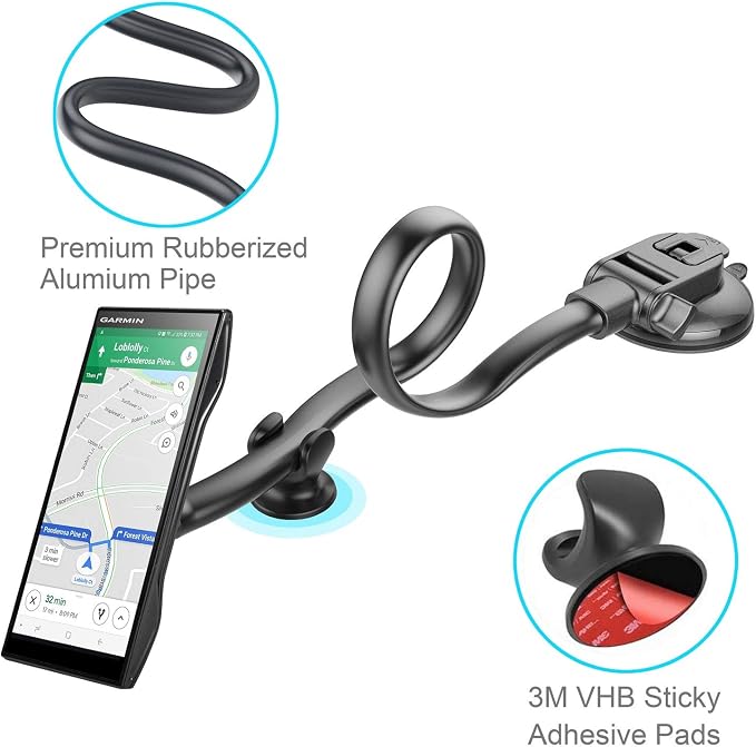 APPS2Car for Garmin GPS Car Mount, Windshield Dashboard Suction Cup GPS Mount - Image 4