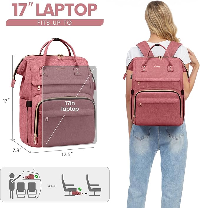 LOVEVOOK Laptop Backpack for Women, 17 Inch Professional Womens Travel Backpack - Image 6