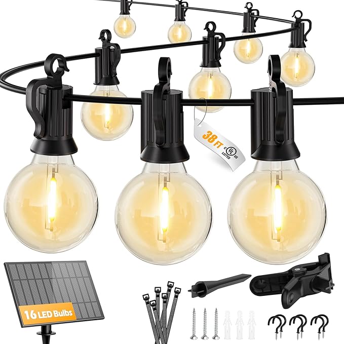 Brightown 38FT Solar String Lights Outdoor by Brightown