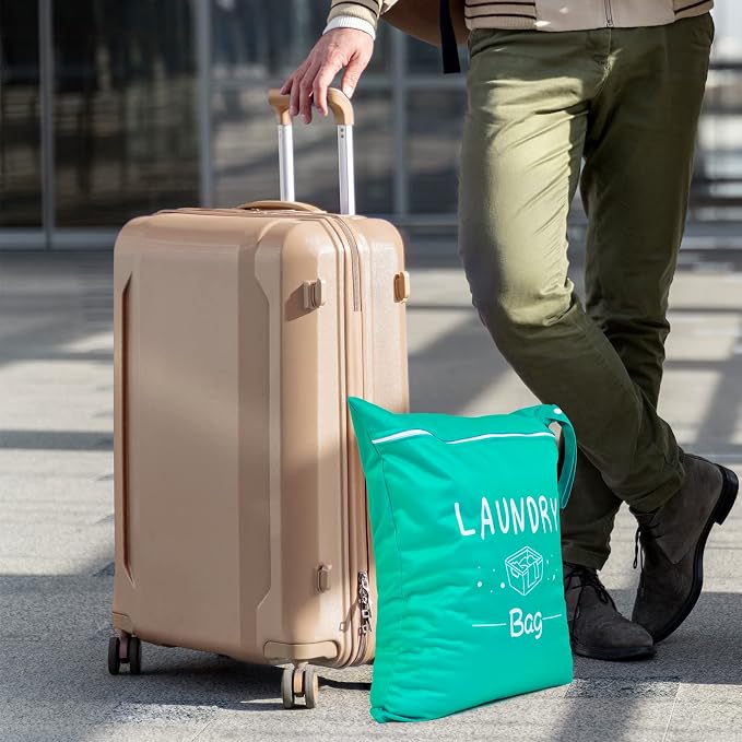 2 Pcs Large Travel Laundry Bag Waterproof Wet Dry Bag Washable Dirty Clothes - Image 5