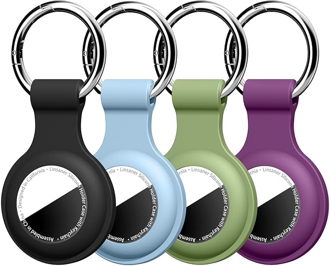 Linsaner Holder for AirTag 2nd Gen & 1st Gen, Silicone Case Keychain Key Ring by Linsaner