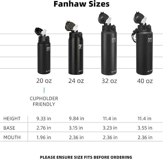 Fanhaw 24 oz Insulated Stainless Steel Water Bottle - Image 6