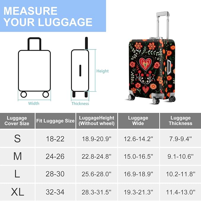 ANNA QUEEN Flowers Floral Travel Luggage Cover -Spring Stretchable Airplane - Image 7