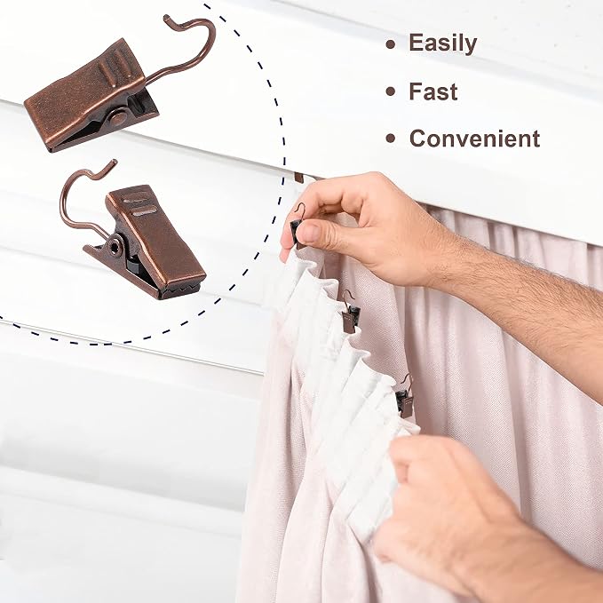 JANYUN 120 Pack Clip Hook Set Stainless Curtain Clips - Image 5