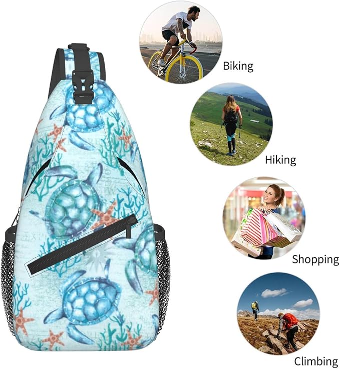 Sea Turtle Sling Backpack for Women Men - Image 6