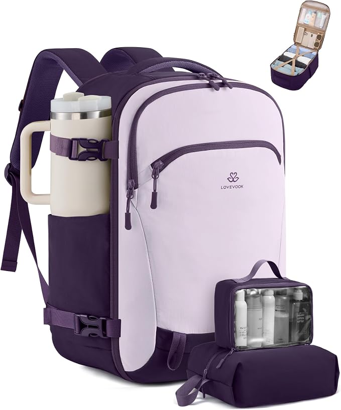 LOVEVOOK 40L Travel Backpack for Women, Airline Approved Carry On Backpack by LOVEVOOK