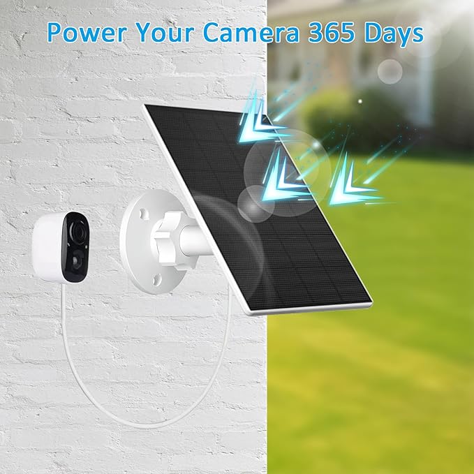 2W Solar Panel for Security Camera Outdoor, USB/USB-C Charger - Image 3